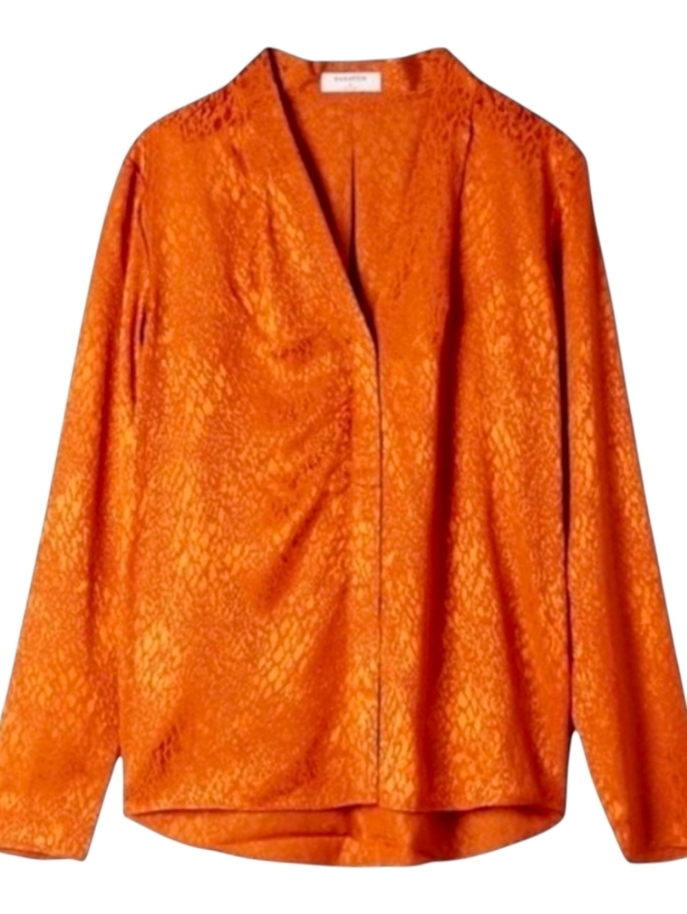 Aritzia Babaton Power Blouse Jacquard Embossed Print Rust Women's Medium